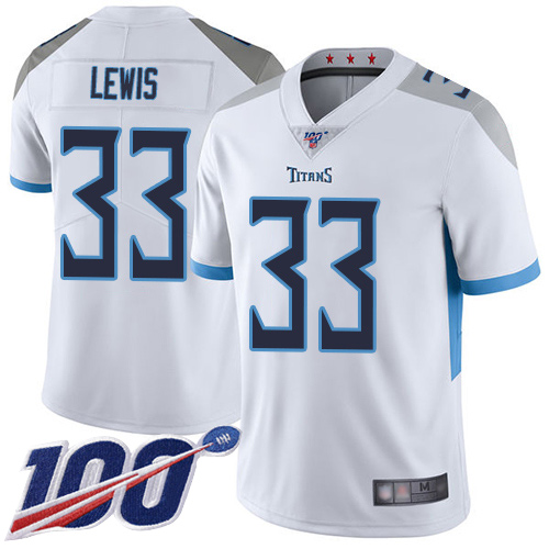 Tennessee Titans Limited White Men Dion Lewis Road Jersey NFL Football #33 100th Season Vapor Untouchable